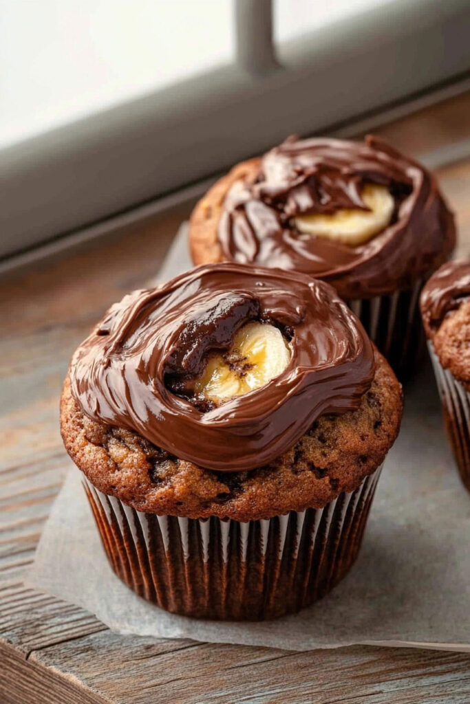 Adding the Nutella Swirl Nutella Banana Muffin