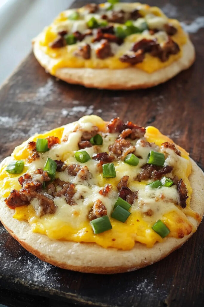 Assemble the Breakfast Pizzas