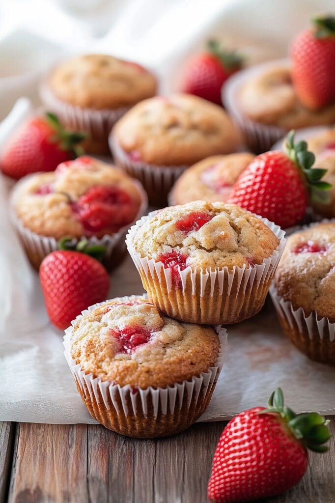 Bakery-Style Strawberry Muffins