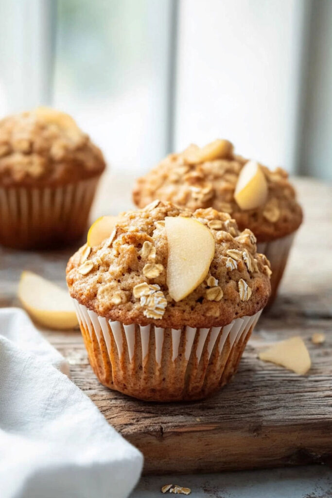 Baking the Pear Oatmeal Muffins