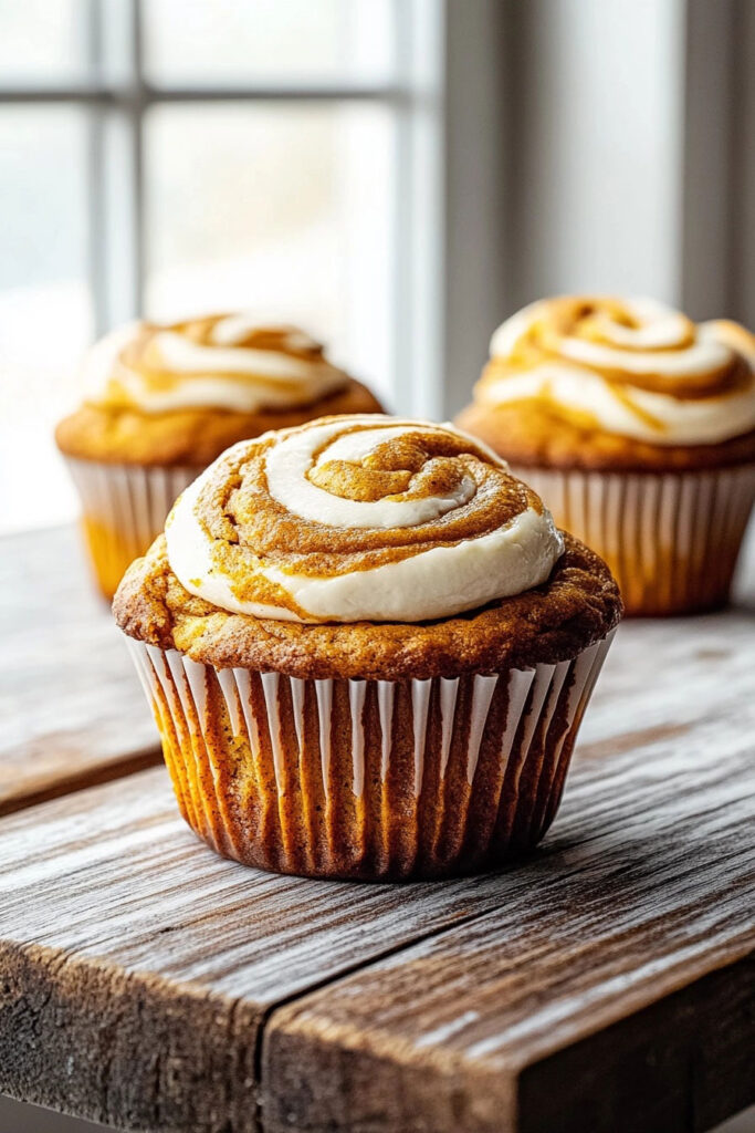 Baking the Pumpkin Cream Cheese Swirl Muffins