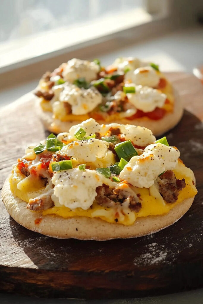 Cook the English Muffin Breakfast Pizza