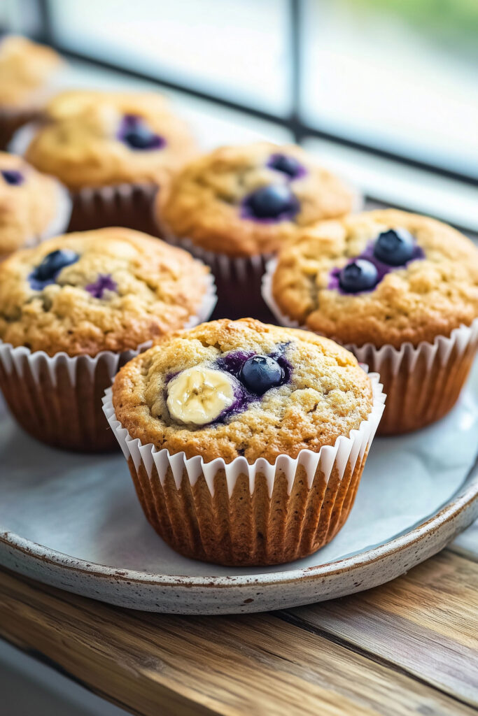 Directions for Perfect Banana Blueberry Muffins