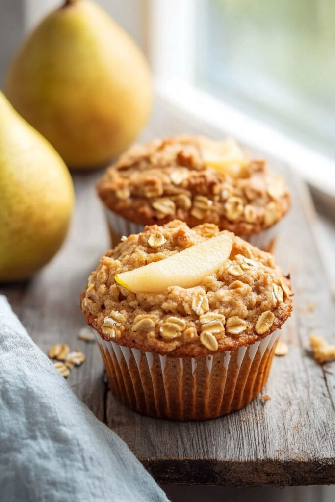 Making the Pear Oatmeal Muffins