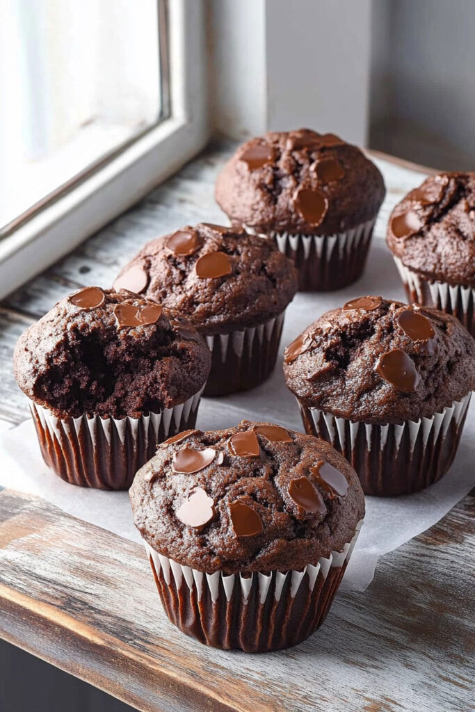 Prepare the  Sour Cream Double Chocolate Muffins