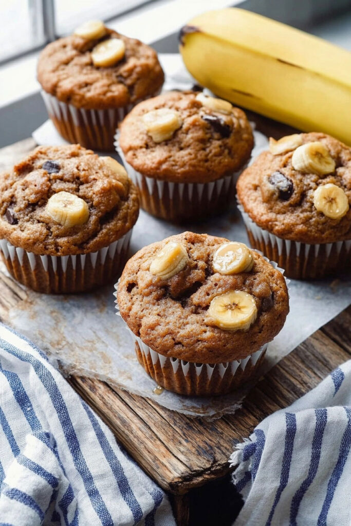 Preparing the Peanut Butter Banana Muffins