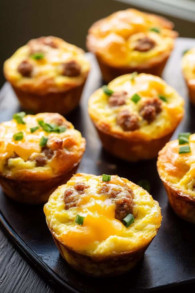 Serving the Cheesy Sausage and Egg Muffins