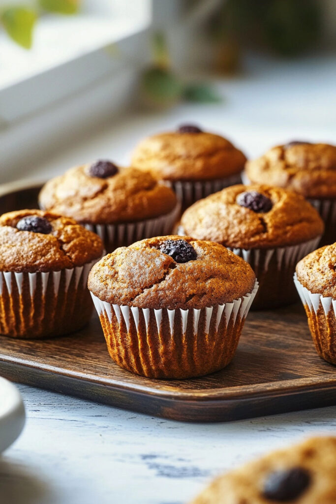 Serving the Flourless Pumpkin Muffins