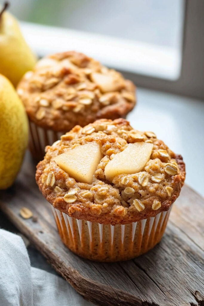 Serving the Pear Oatmeal Muffins