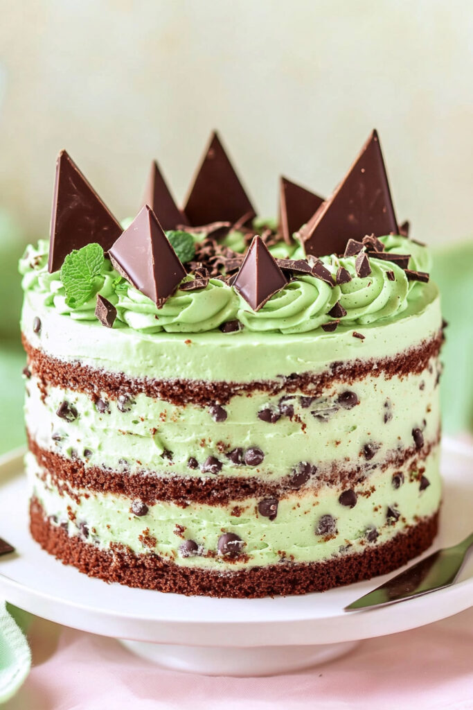 Assemble the Mint Chocolate Chip Layer Cake