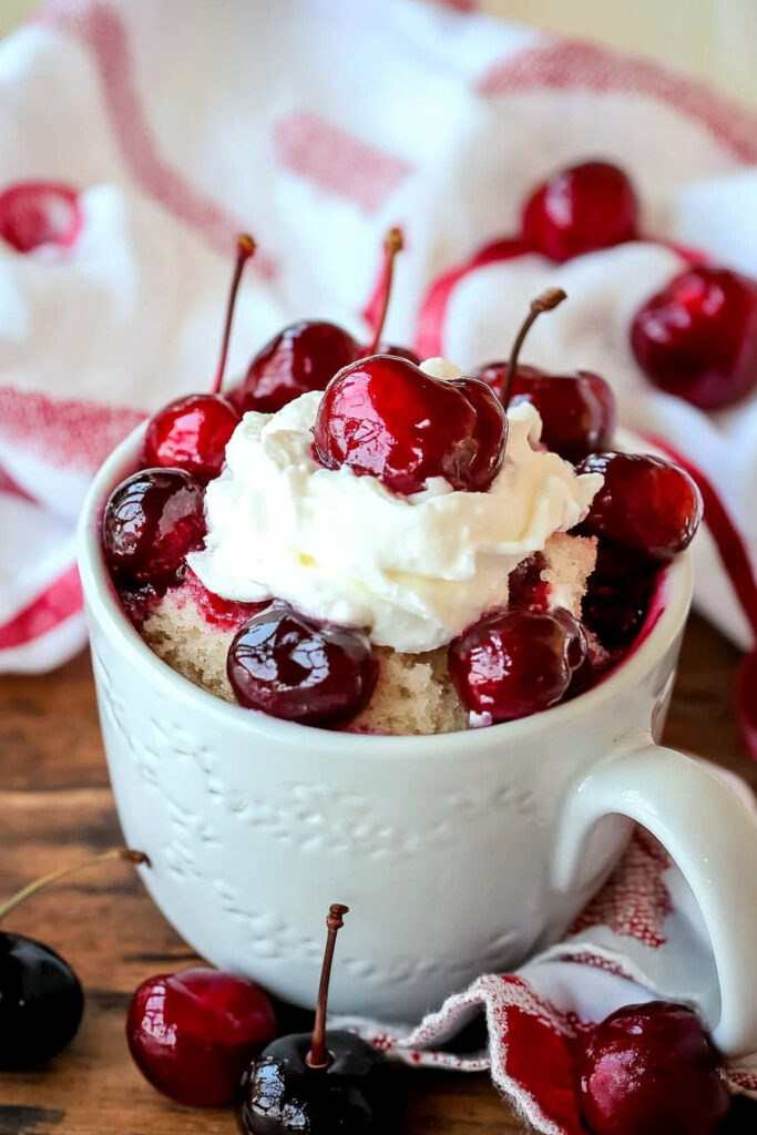 Cooking Cherry Mug Cake