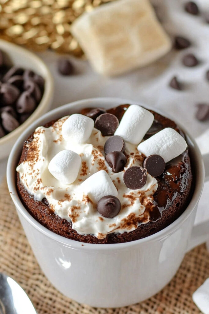 Enjoying Your S'mores Chocolate Mug Cake