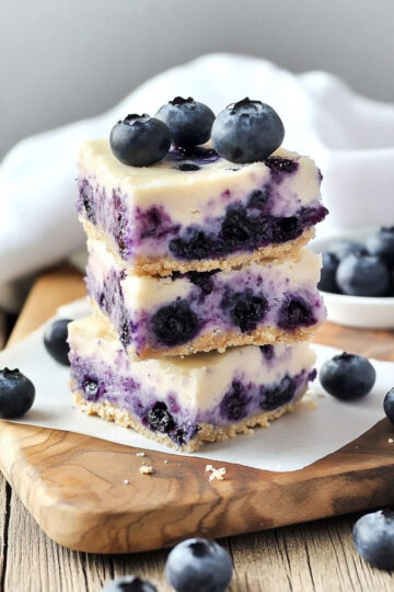 No Bake Blueberry Cheesecake Bars