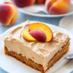 Peach Cake with Brown Sugar Frosting