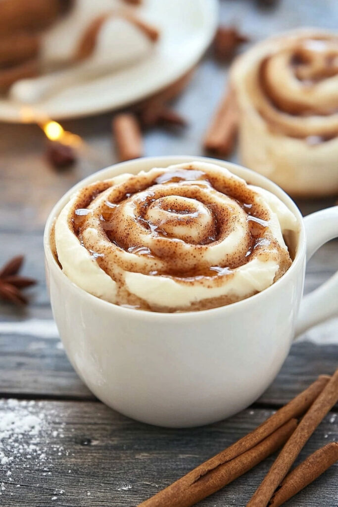 Preparation Cinnamon Roll Mug Cake