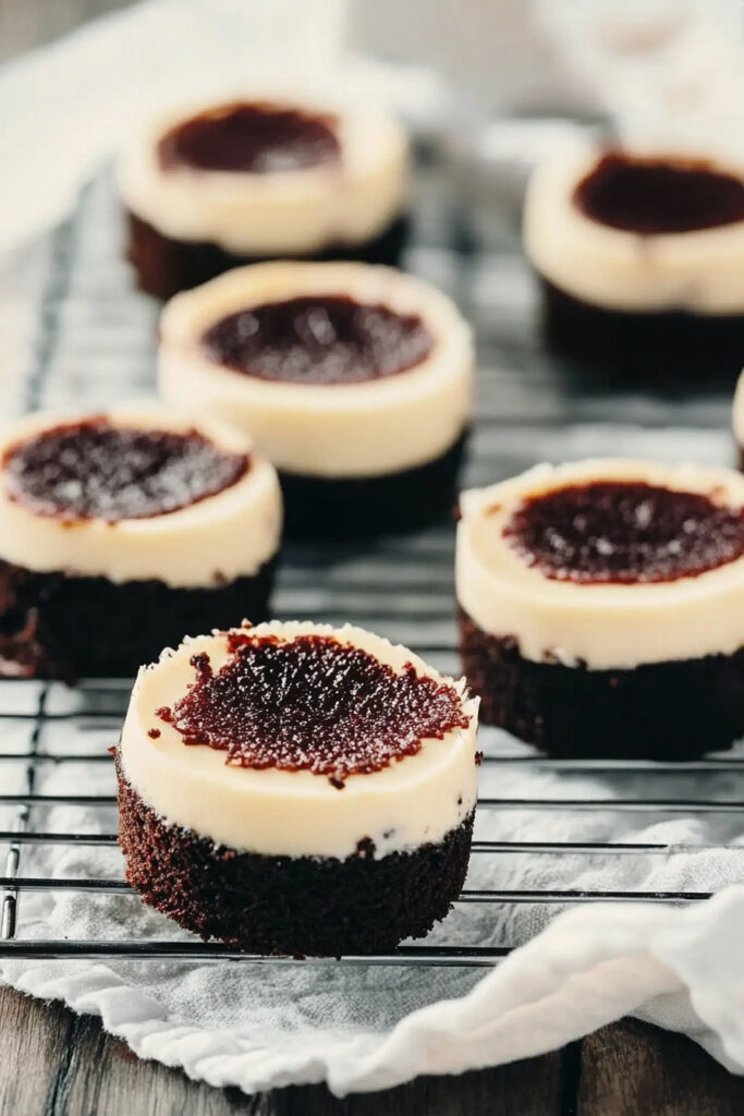 Preparation Mini Black Bottom Cheesecakes