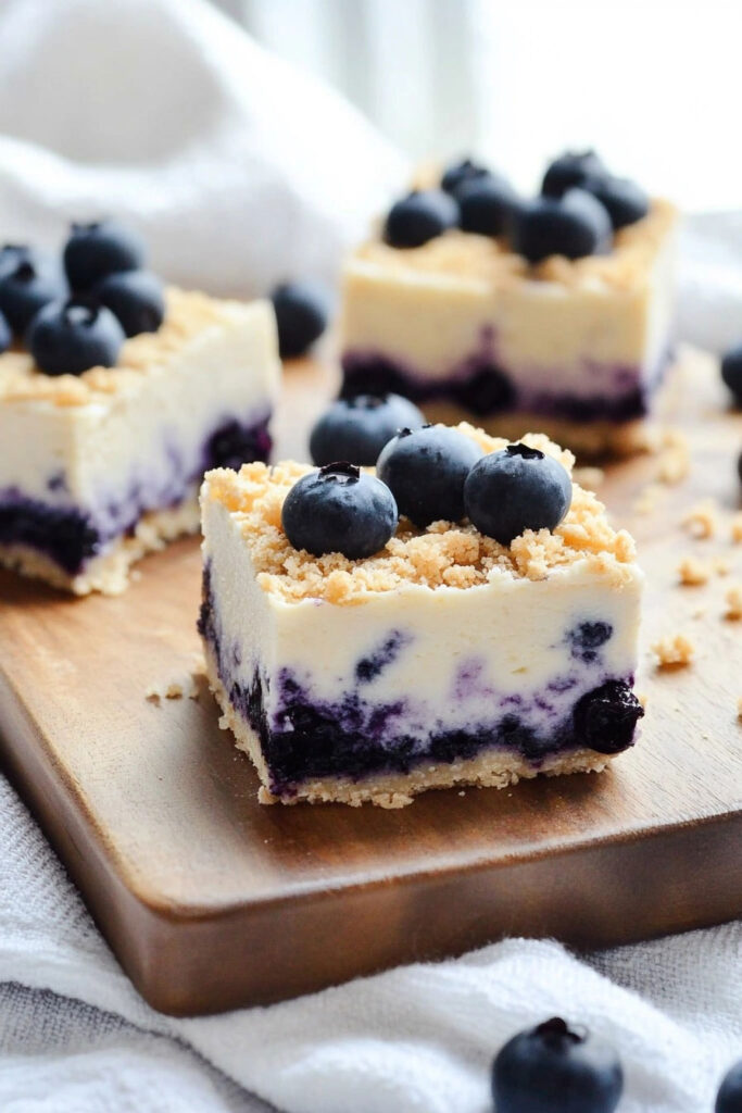 Preparation No Bake Blueberry Cheesecake Bars