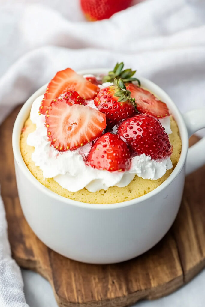 Serve the Strawberry Mug Cake