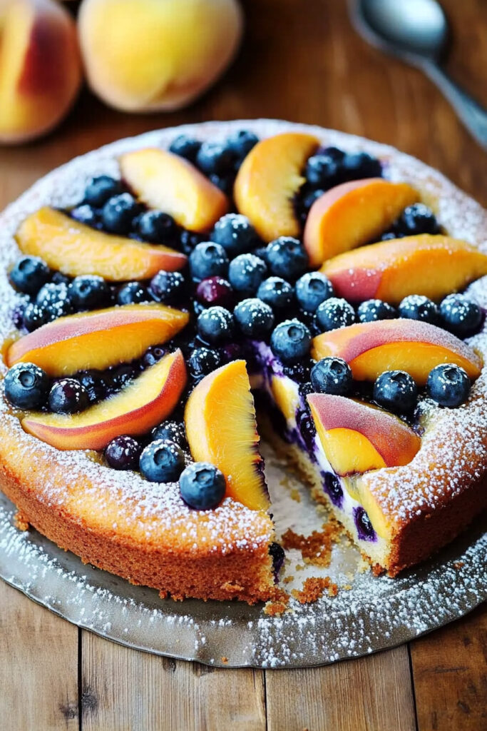 Serving Tips Peach and Blueberry Greek Yogurt Cake