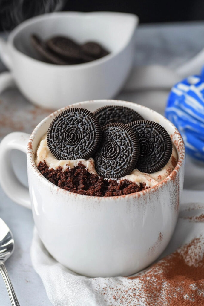 Serving Your Oreo Mug Cake