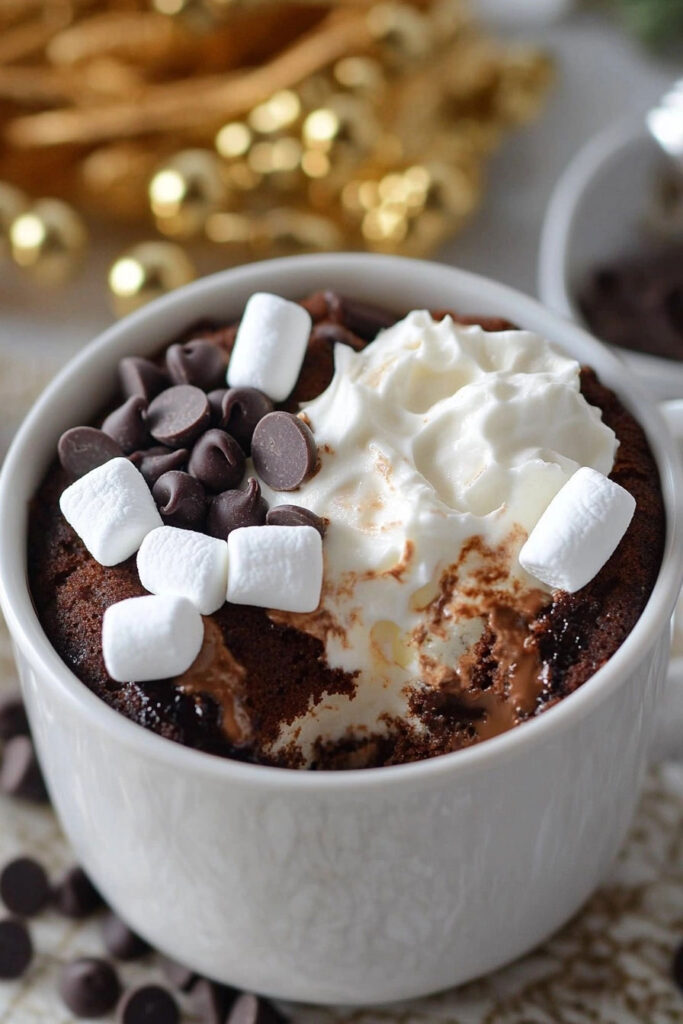 Serving the S'mores Chocolate Mug Cake