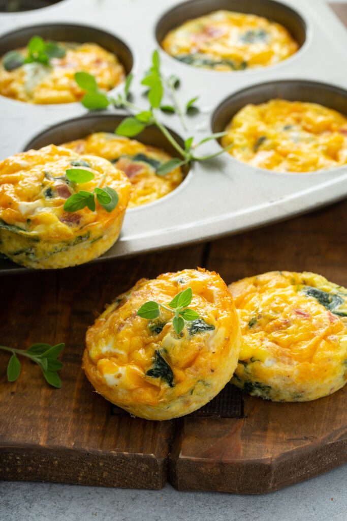 Assemble the Cheesy Veggie Egg Bites