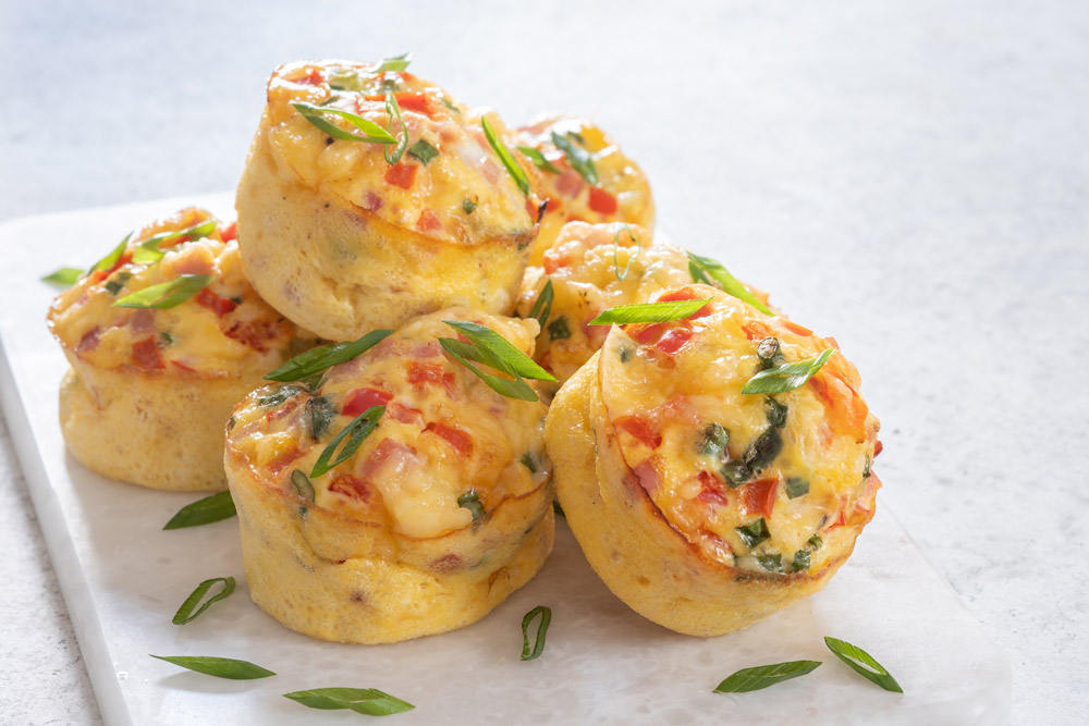 Assemble the Veggie & Cheese Egg Muffins