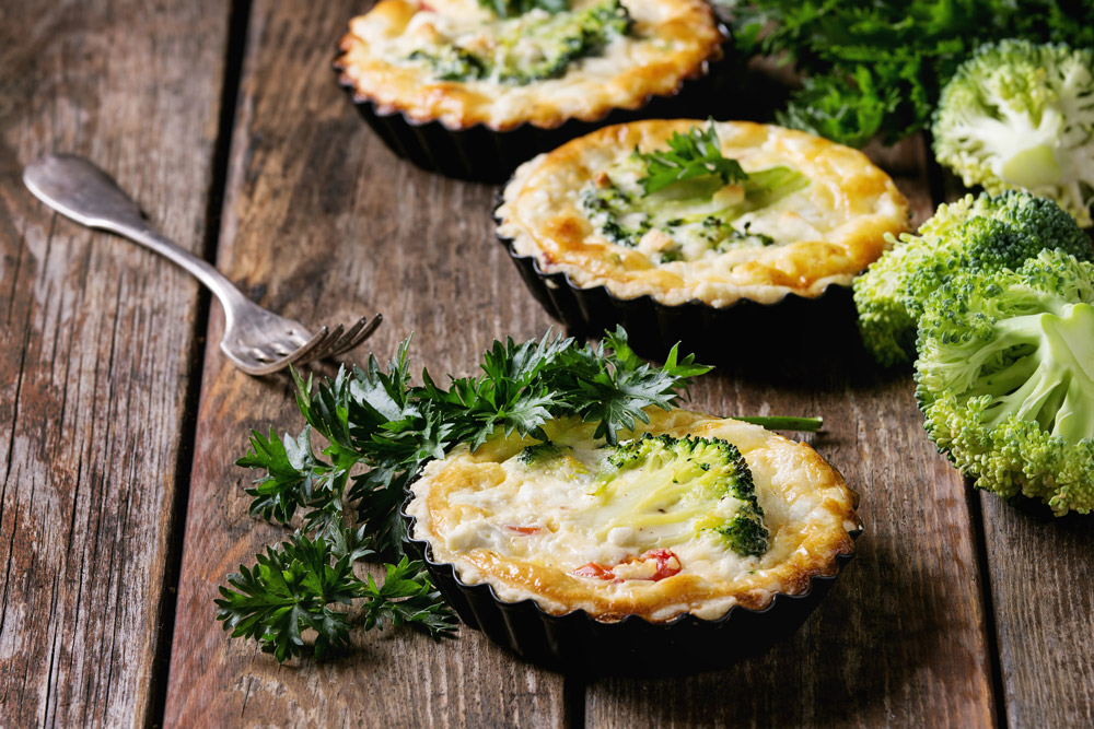 Bake Mini Broccoli and Cheese Quiches