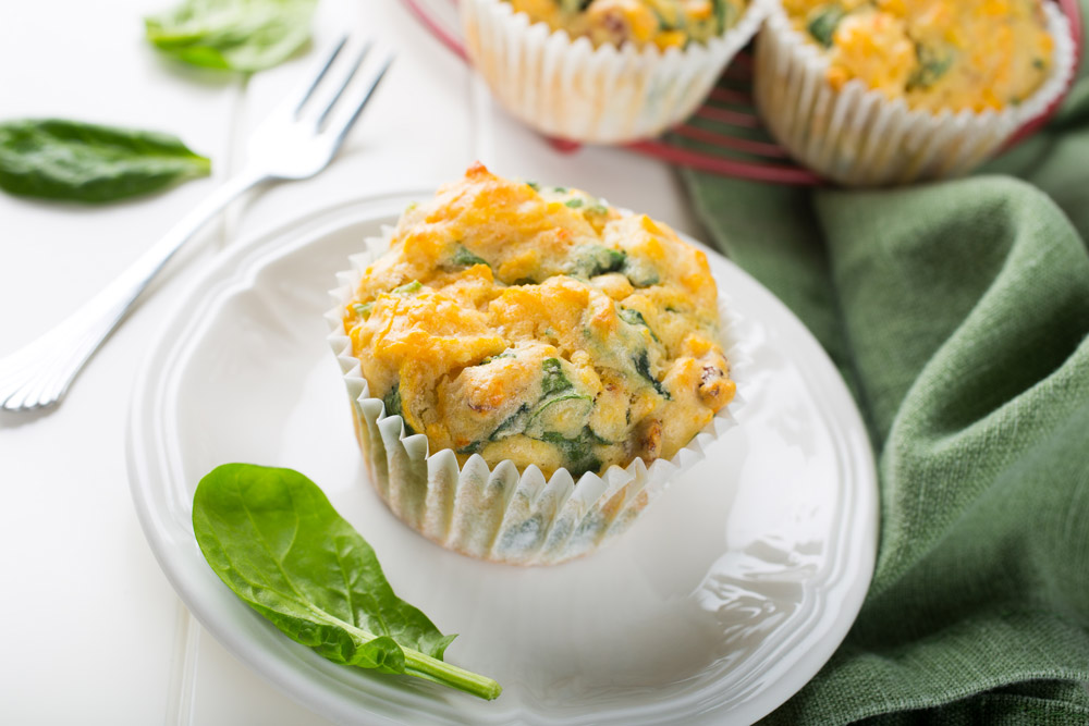 Bake Spinach & Cheddar Savory Muffins