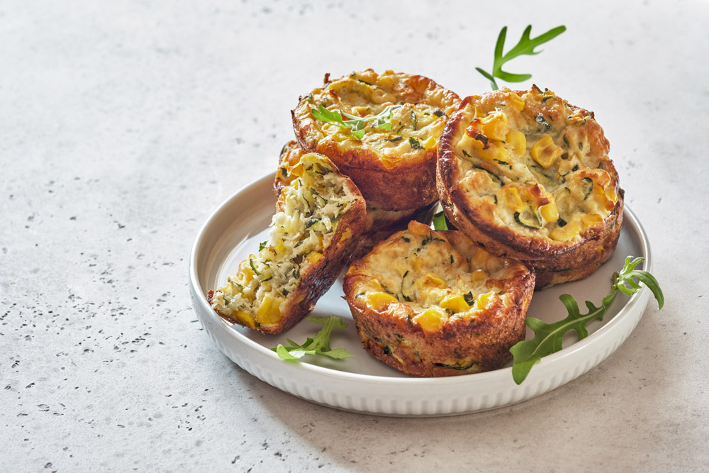 Bake Zucchini and Corn Egg Muffins