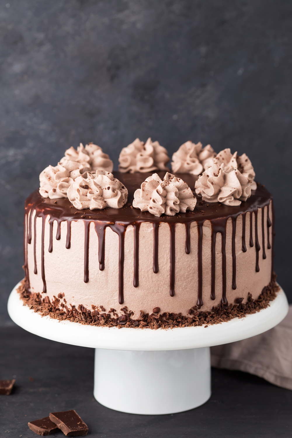 Chocolate Drip Cake with Mocha Buttercream Frosting