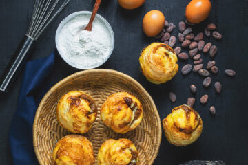 Cocoa Swirl Custard Muffins Recipe