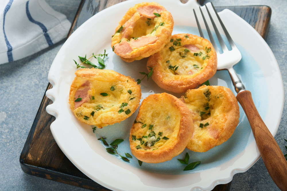 Cook Savory Egg Muffins with Cheese and Herbs