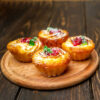 Custard Muffins with Fruit Toppings