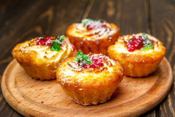 Custard Muffins with Fruit Toppings