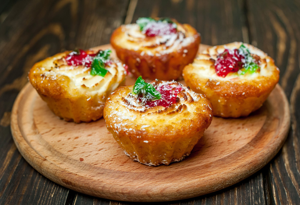 Custard Muffins with Fruit Toppings Recipe