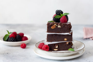 How to Bake Nutty Chocolate Brownies with Fresh Berries