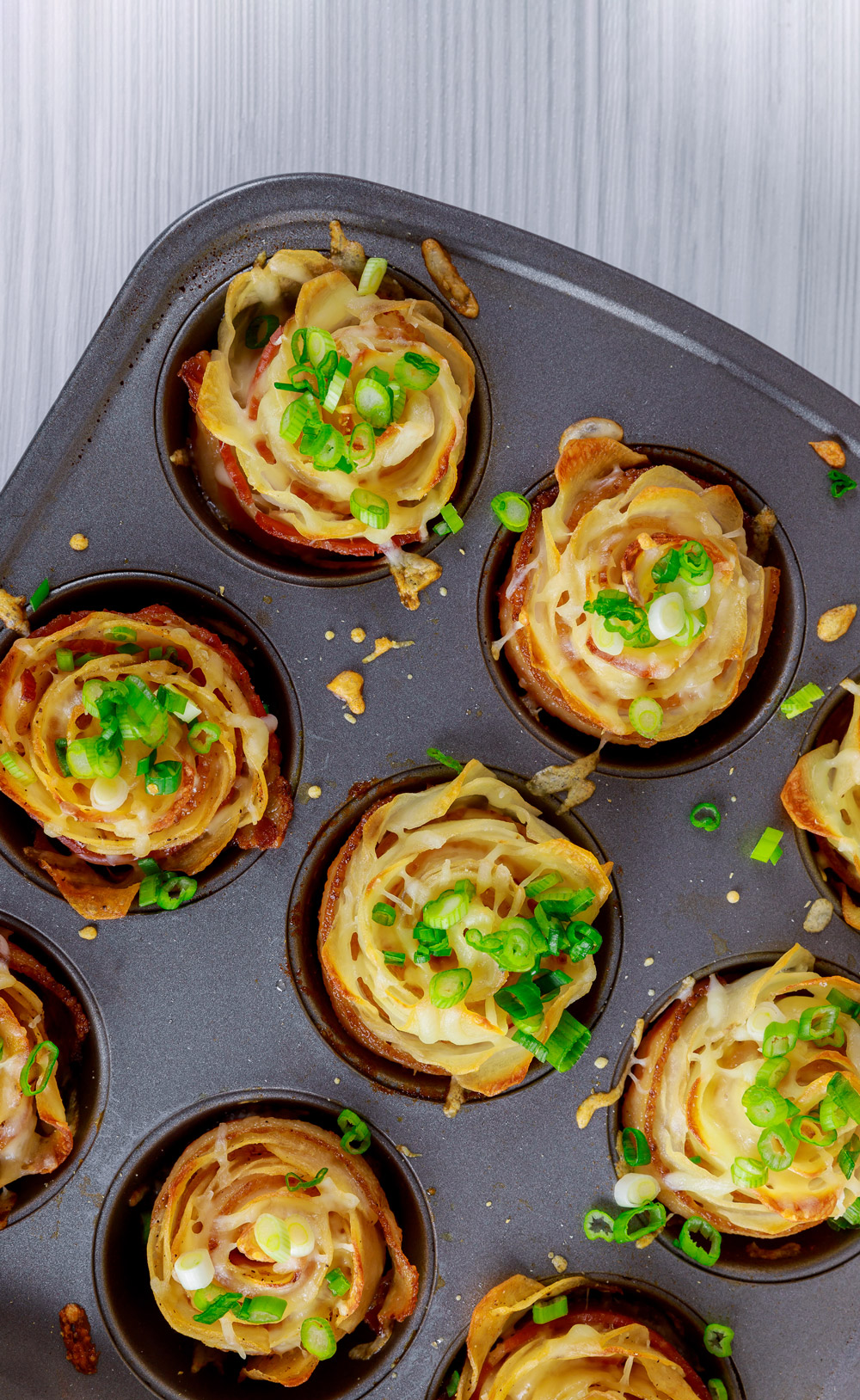 How to Serve Cheesy Potato Roses with Green Onions