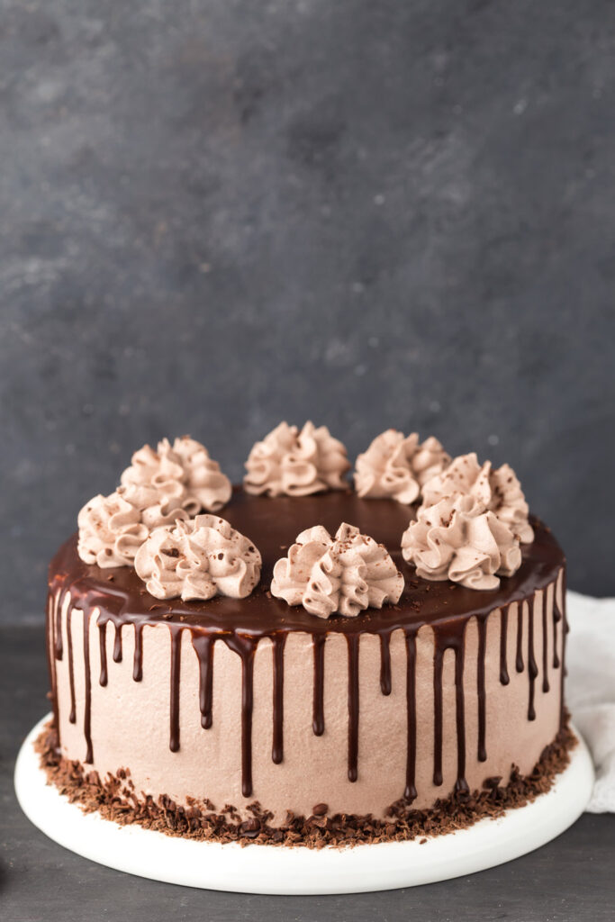 How to Serve Chocolate Drip Cake with Mocha Buttercream Frosting