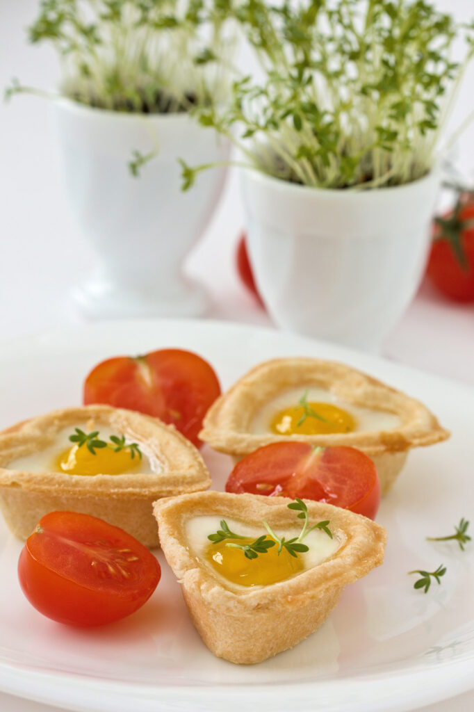 Mini Egg and Herb Tartlets