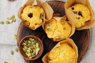 Savory Cheese and Veggie Muffins with Pumpkin Seeds