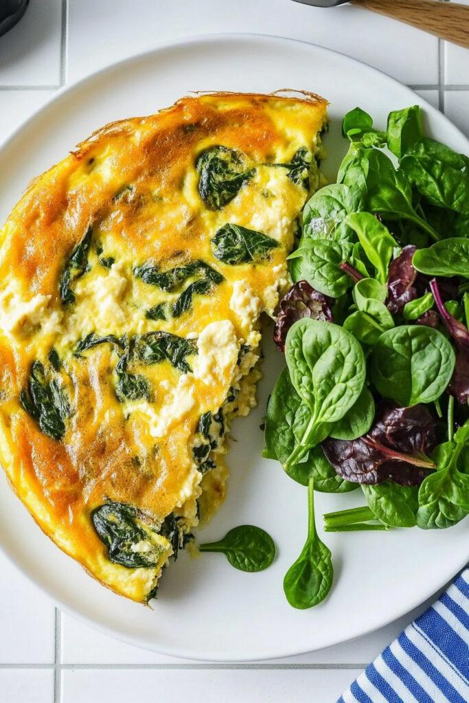 Serving Cottage Cheese Egg and Sausage Frittata