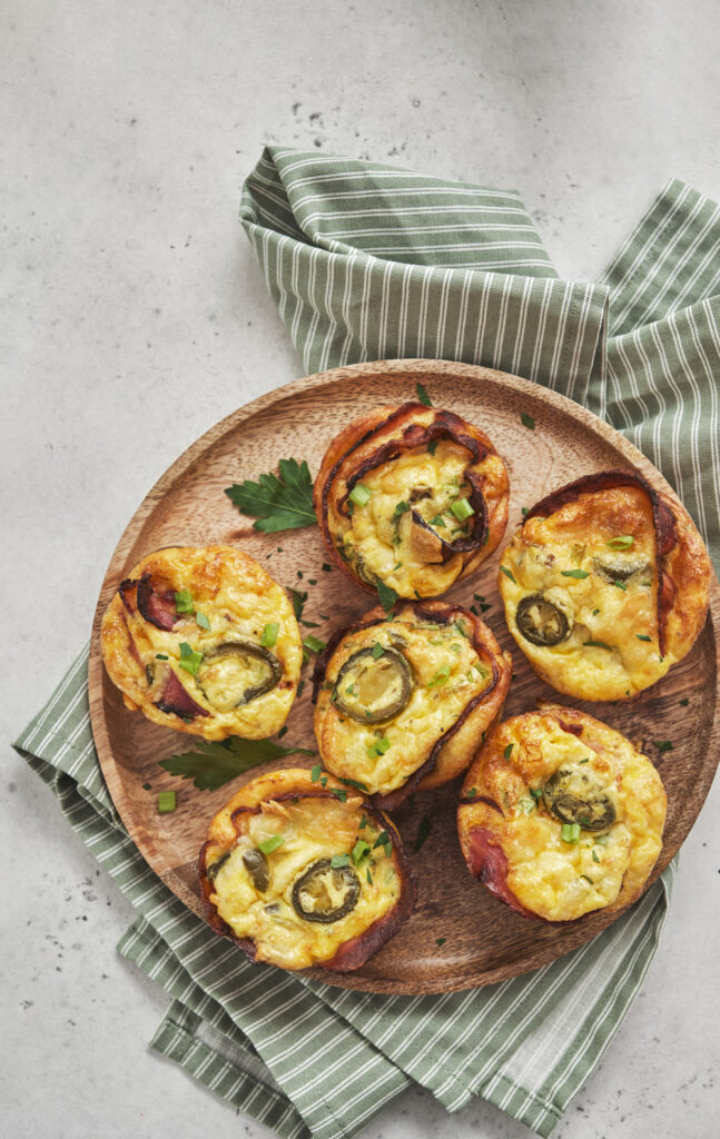 Serving Jalapeño Egg Muffins with Cheese