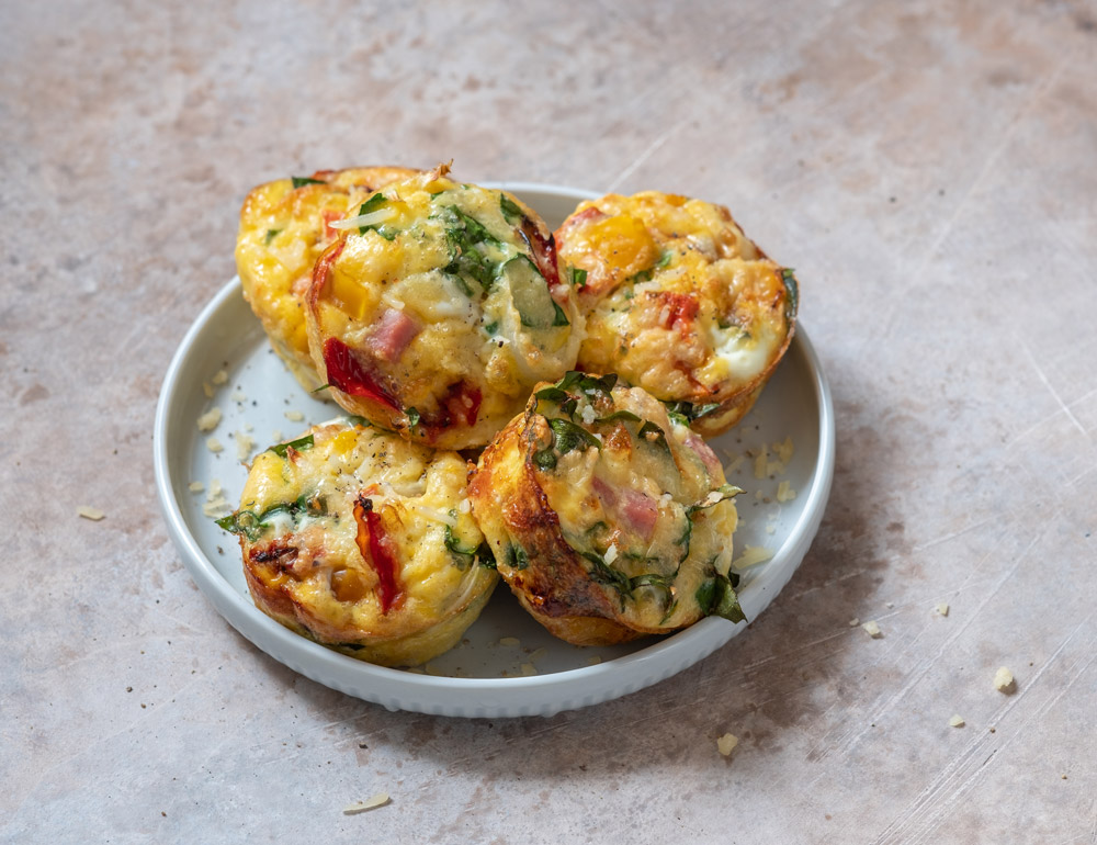 Serving Vegetable & Cheese Egg Muffins