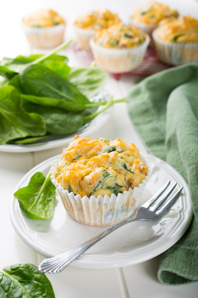 Spinach & Cheddar Savory Muffins