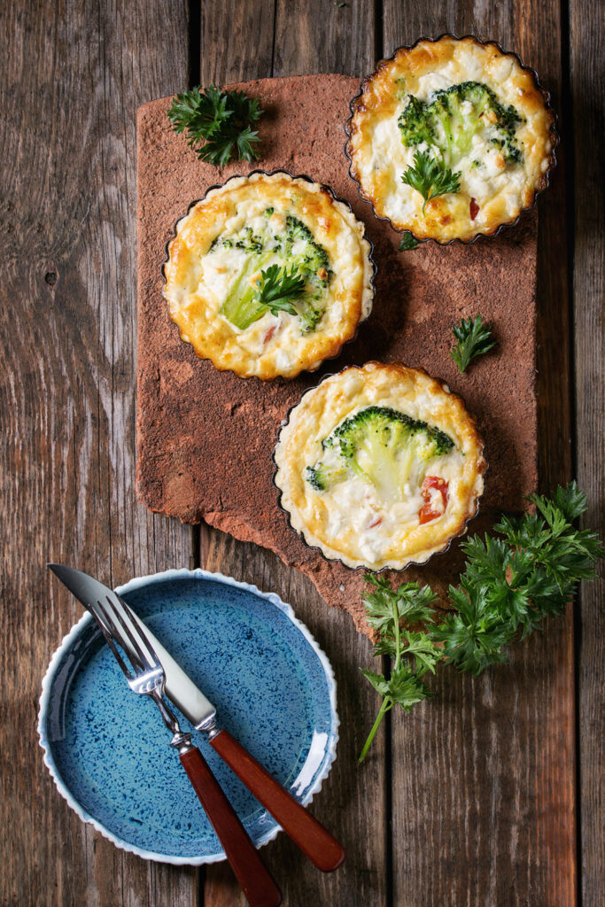 Storing  Mini Broccoli and Cheese Quiches