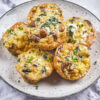 Vegetarian Egg Muffins with Mushroom, Spinach, and Cheese