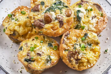 Vegetarian Egg Muffins with Mushroom, Spinach, and Cheese