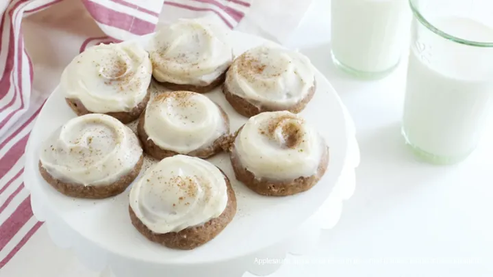 Applesauce Spice Cookies with Browned Butter Cream Cheese Frosting