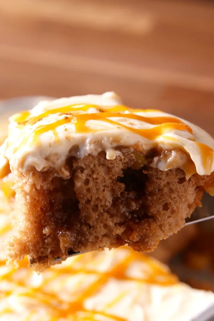 Caramel Apple Poke Cake